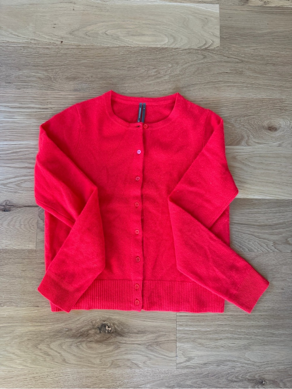 Red Women's Button-Up Crewneck Sweater Anthropologie